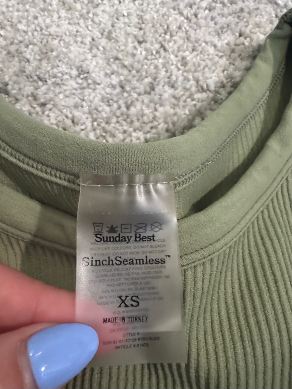 Sunday Best Olive Ribbed Tank Top - Picture 2 of 3